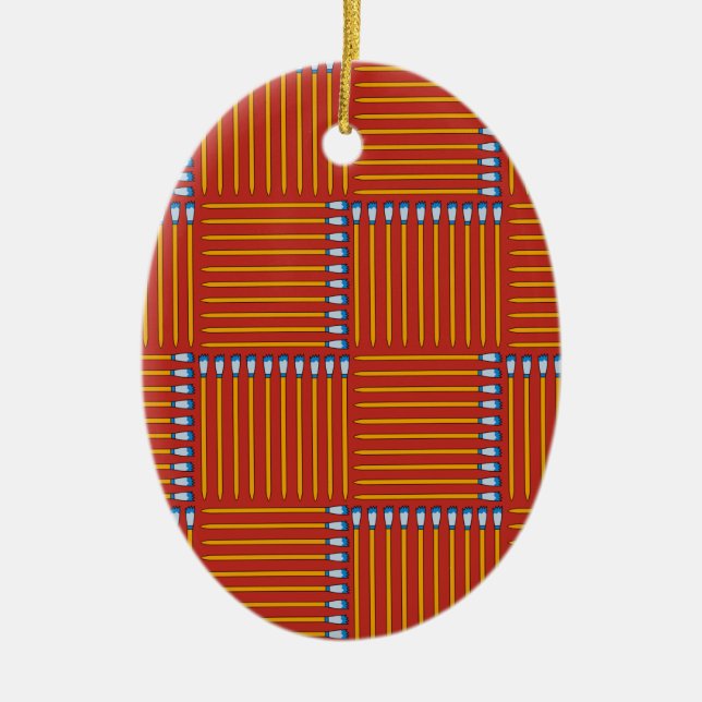 Paintbrush Crosshatch Ceramic Ornament (Front)