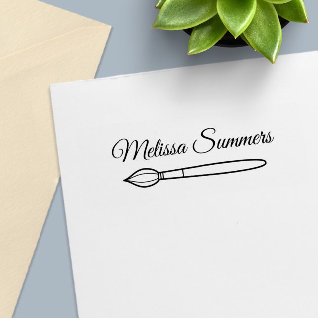 Paintbrush Custom Name Self-inking Stamp (Creator Uploaded)