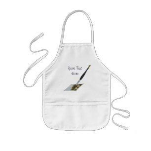 Paintbrush painting landscape art illustration kids apron