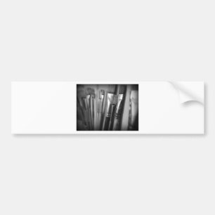 Paintbrushes Paint Art Creative Black and White Bumper Sticker