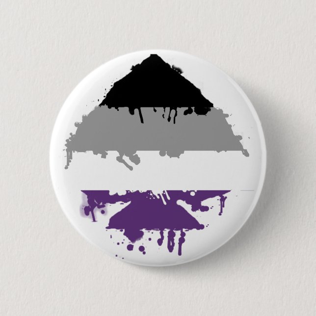 Paintdrip Asexual Ace 6 Cm Round Badge (Front)