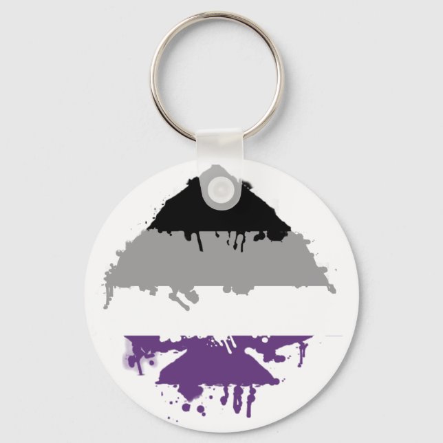 Paintdrip Asexual Ace Key Ring (Front)