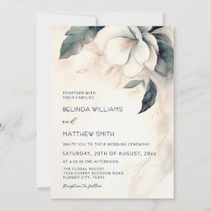 Painted 3 dimensional Flower Invitation