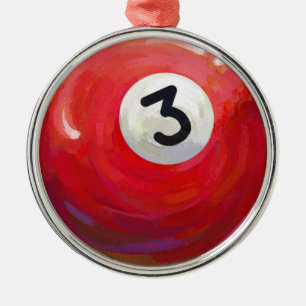 Painted 3 Pool Ball Pattern Metal Tree Decoration