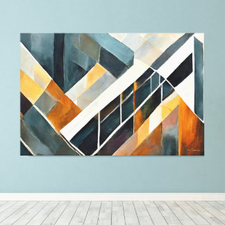 Painted abstract art earth tone canvas print