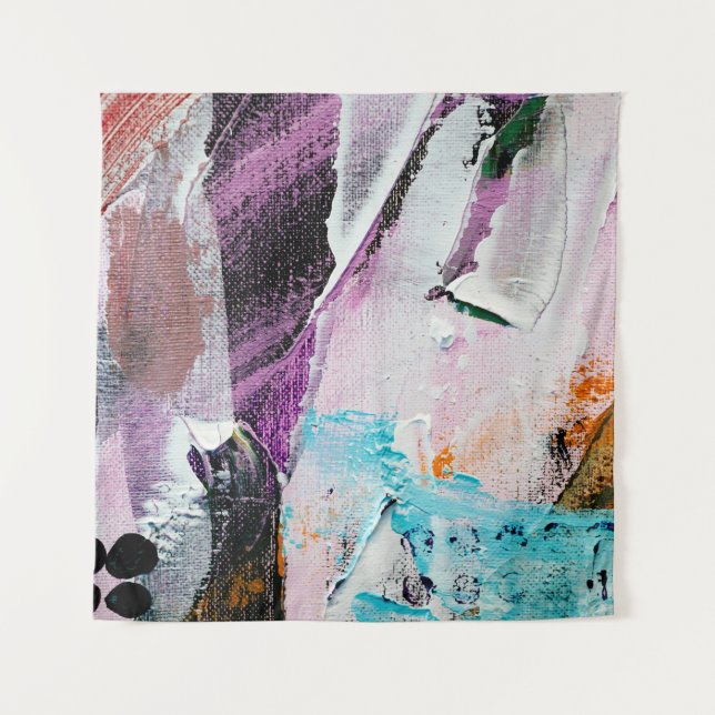 painted abstract backgroundabstract,acrylic,art,ar tapestry (Front)