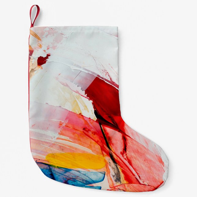 painted abstract backgroundpaint,brush,abstract,st small christmas stocking (Front)
