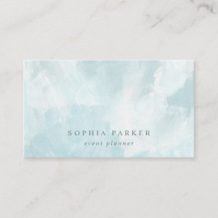 Painted Abstract   Elegant Minimalist Blue Business Card