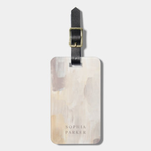 Painted Abstract Elegant Minimalist Neutral Luggage Tag