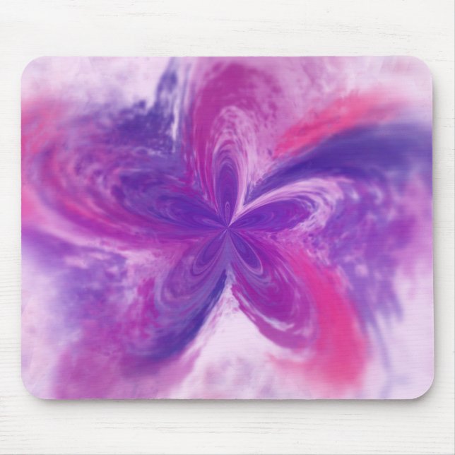 Painted Abstract Fantasy Flower Watercolor Mouse Pad (Front)