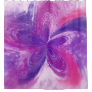 Painted Abstract Fantasy Flower Watercolor Shower Curtain