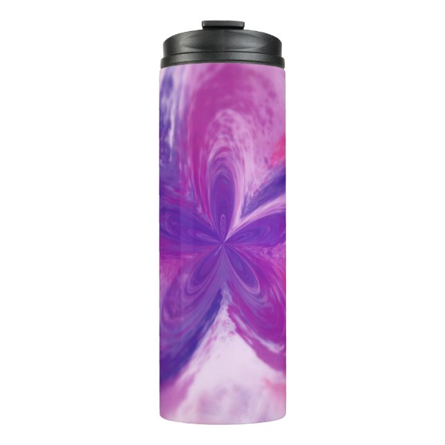 Painted Abstract Fantasy Flower Watercolor Thermal Tumbler (Front)