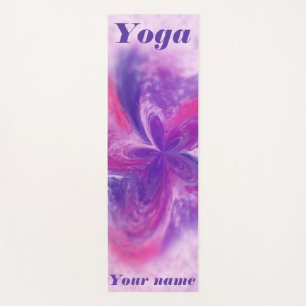 Painted Abstract Fantasy Flower Watercolor Yoga Mat