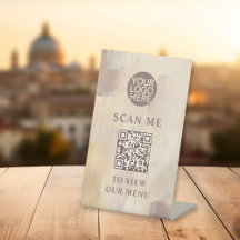 Painted Abstract Logo and QR Code Contactless Menu