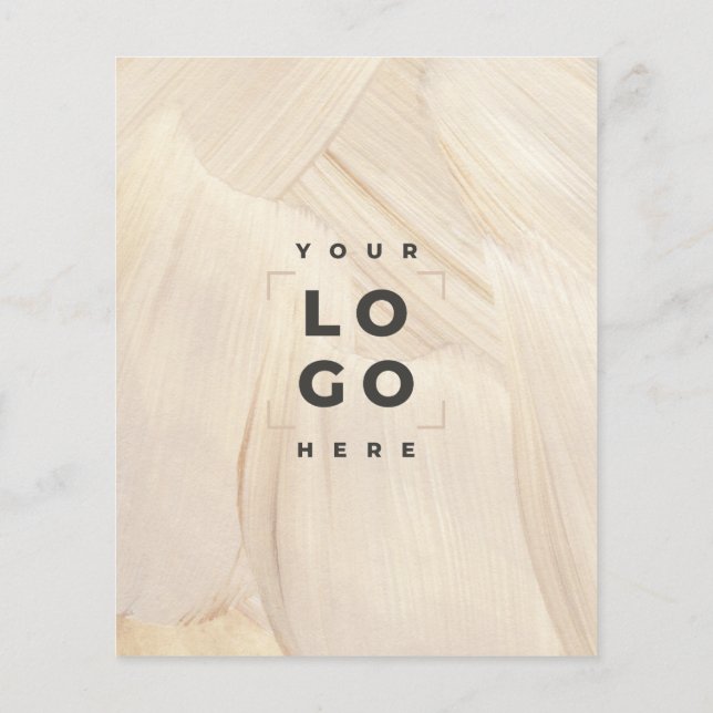 Painted Abstract Natural Elegant Neutral  QR code Flyer (Back)