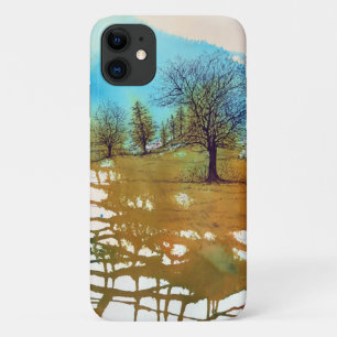 Painted Abstract Trees Watercolor iPhone 11 Case