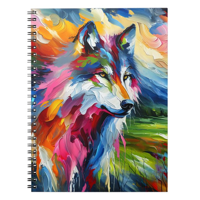 Painted Alpha Wolf Notebook (Front)
