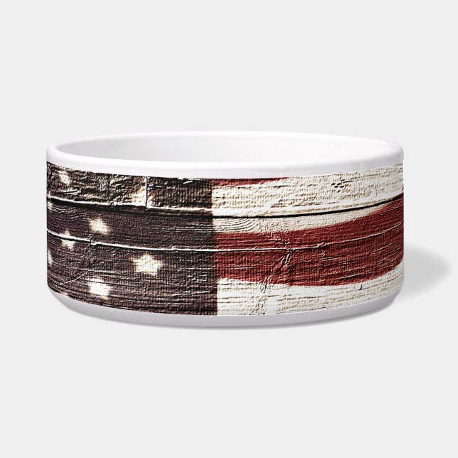 Painted American Flag on Rustic Wood Texture (Front)