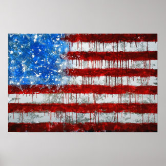 Painted American Flag Poster