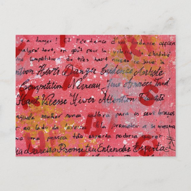 Painted and Written Canvas Postcard (Front)