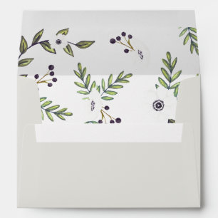 Painted anemones invitation envelope