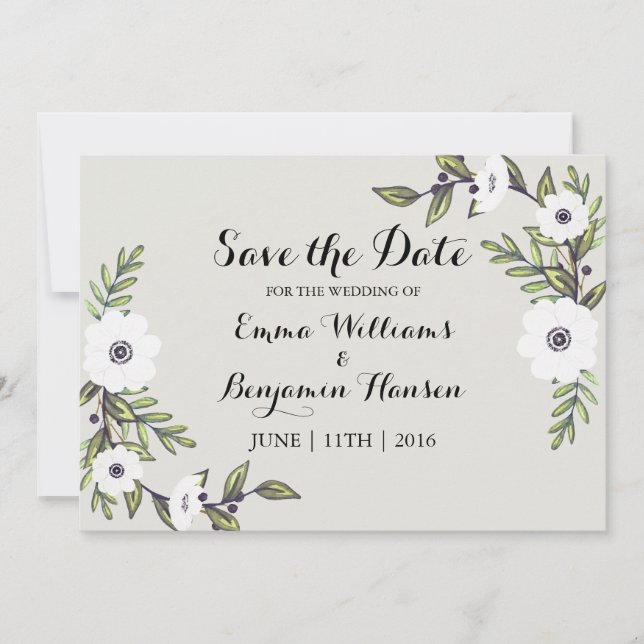 Painted Anemones - Save the Date (Front)