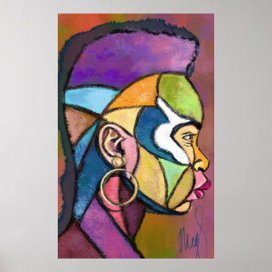 Painted Art African Man Poster