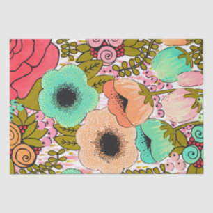 Painted Art Flowers Art Journal Gift Wrap Wrapping Tissue Paper