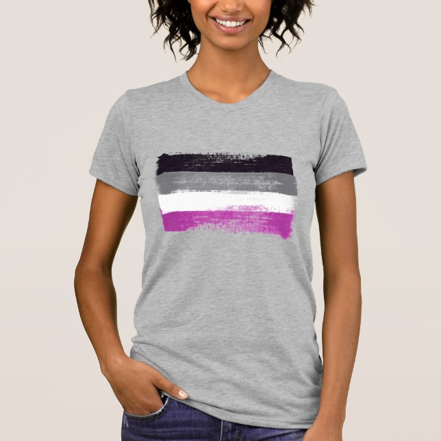 PAINTED ASEXUAL PRIDE FLAG T-Shirt (Front)
