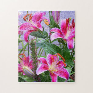 Painted Asiatic Stargazer Flower Garden Puzzle