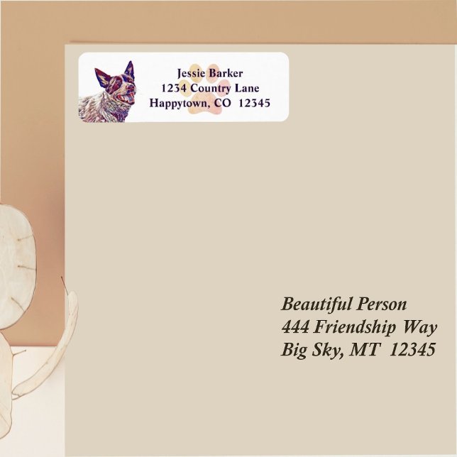 Painted Australian Cattle Dog Return Address Label (Creator Uploaded)