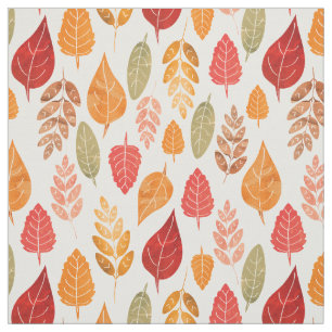 Painted Autumn Leaves Pattern Fabric