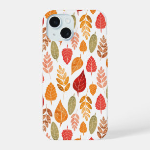 Painted Autumn Leaves Pattern iPhone 15 Case