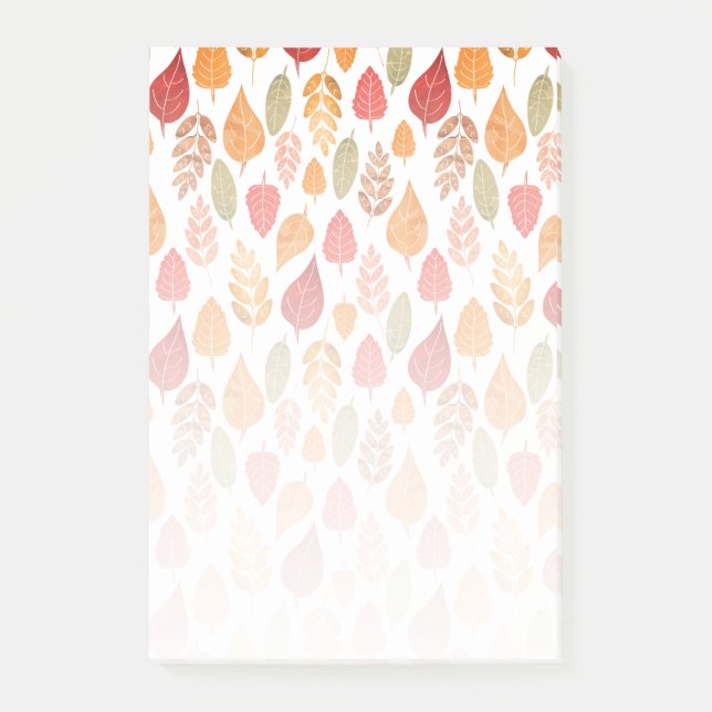 Painted Autumn Leaves Pattern Post-it Notes (Front)