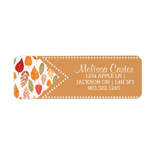 Painted Autumn Leaves Pattern Return Address Label