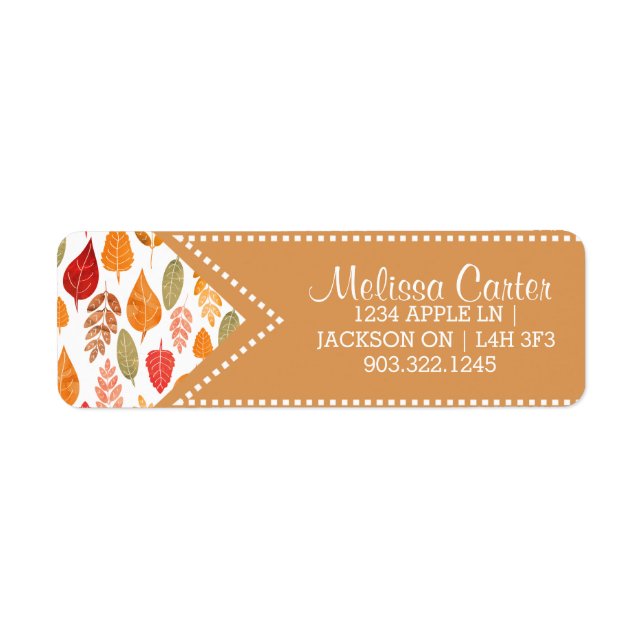 Painted Autumn Leaves Pattern Return Address Label (Front)
