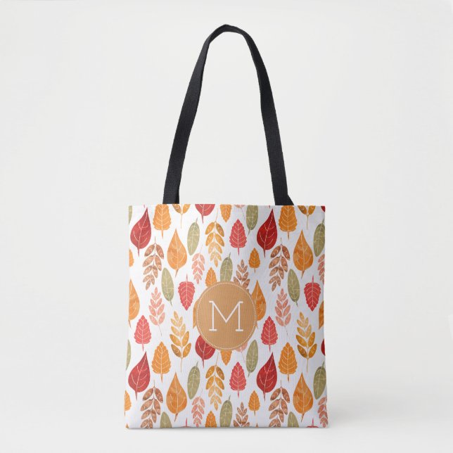 Painted Autumn Leaves Pattern Tote Bag (Front)