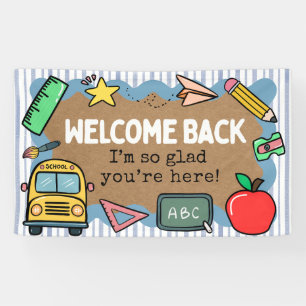 Painted Banner Look Back to School Welcome Sighs