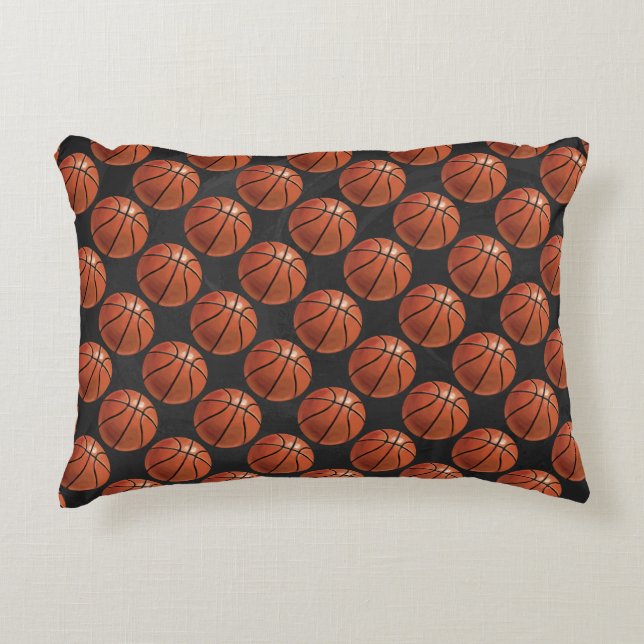 Painted Basketball Pattern Decorative Cushion (Front)