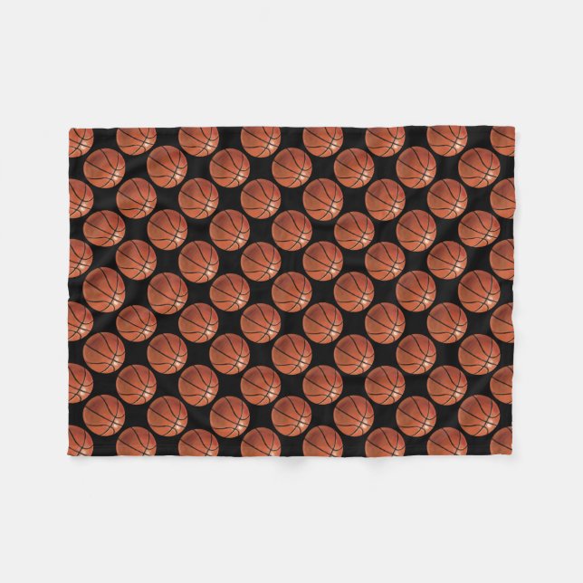 Painted Basketball Pattern Fleece Blanket (Front (Horizontal))