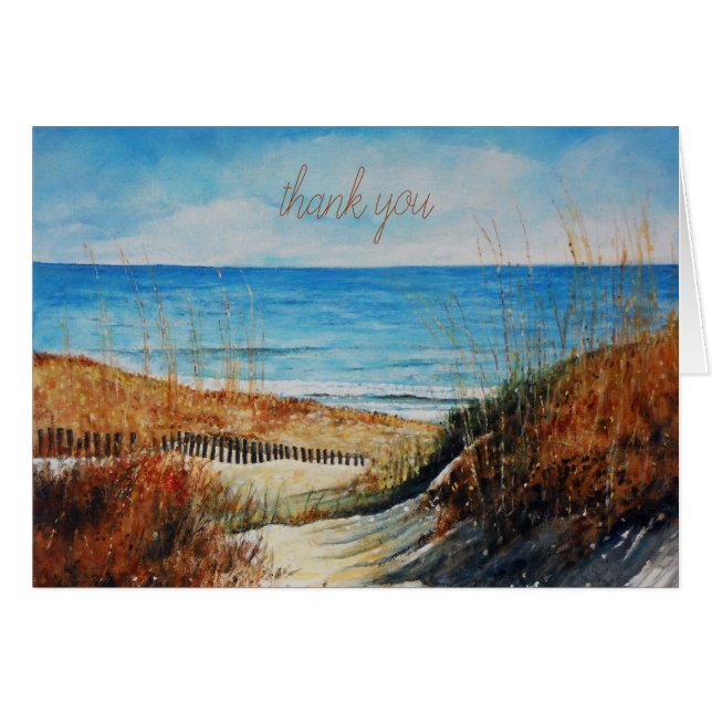 Painted Beach And Sand Dunes | Thank You Notes (Front Horizontal)