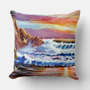 Painted Beach Sunrise Cushion