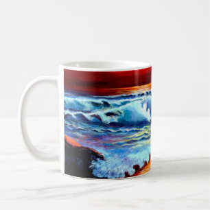 Painted Beach Sunset Giant Coffee Mug