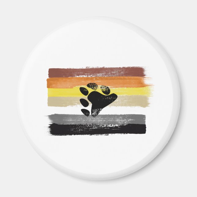 PAINTED BEAR PRIDE FLAG and SYMBOL Magnet (Front)