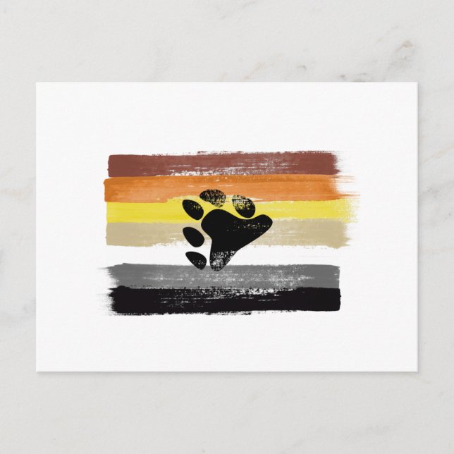PAINTED BEAR PRIDE FLAG and SYMBOL Postcard (Front)