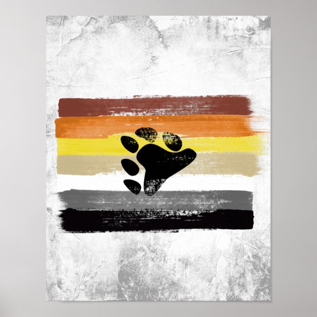 PAINTED BEAR PRIDE FLAG and SYMBOL Poster (Front)