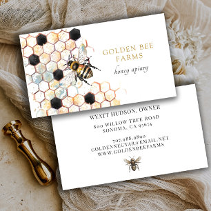 Painted Bee Honeycomb Beekeeper Apiary Business Card
