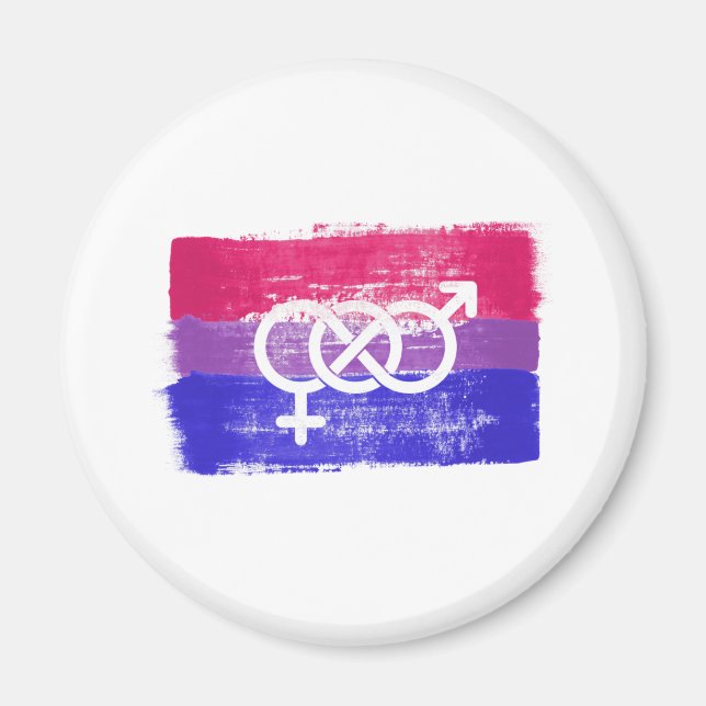 PAINTED BISEXUAL SYMBOL PRIDE FLAG MAGNET (Front)