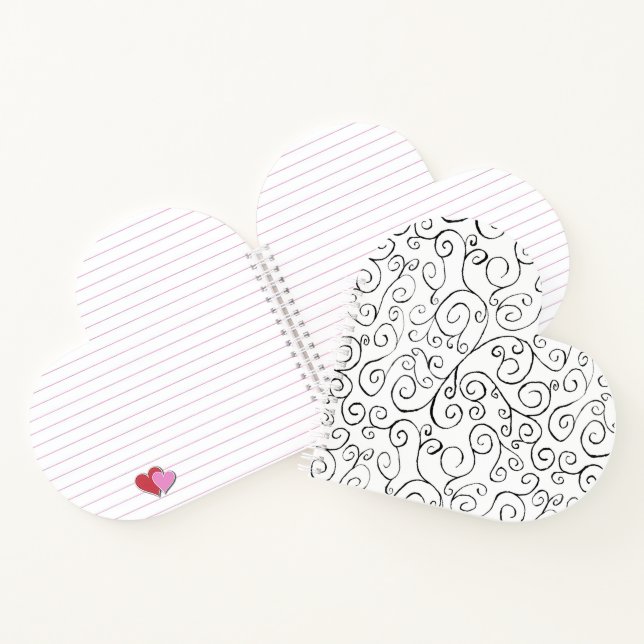 Painted Black Curvy Pattern on White Notebook (Inside)