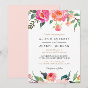 PAINTED BLOOMS Botanical Floral Wedding Invitation